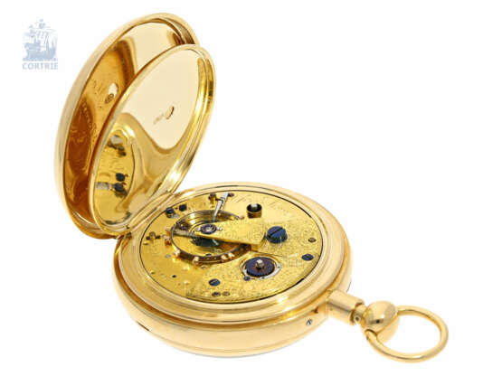 Taschenuhr: rares, hochfeines englisches Taschenchronometer mit 1/8-Repetition, George Moore, London, No.505, Hallmarks London 1840 - фото 3