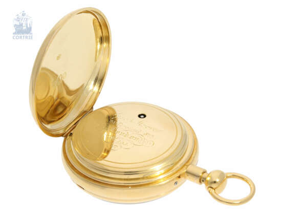 Taschenuhr: rares, hochfeines englisches Taschenchronometer mit 1/8-Repetition, George Moore, London, No.505, Hallmarks London 1840 - фото 4