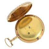 Taschenuhr: bedeutende Gold/Emaille-Taschenuhr mit Diamant- und Perlbesatz und seltener Kommahemmung, zugeschrieben Jean-Antoine Lépine, um 1800 - Foto 5