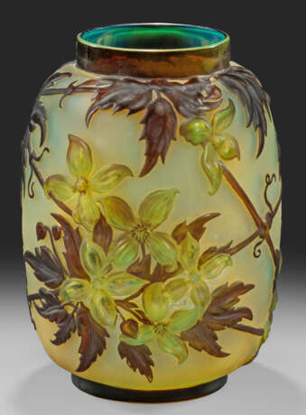 Seltene "Soufflé"-Vase mit Clematis-Dekor von Gallé - photo 1