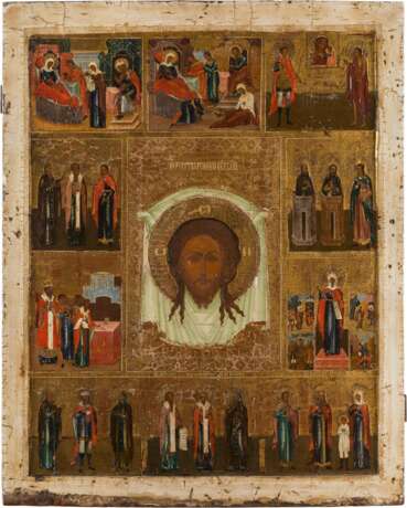 A MONUMENTAL ICON SHOWING THE MANDYLION AND SELECTED SAINTS - photo 1