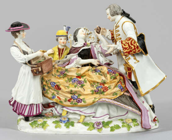 Meissen Figurengruppe "Der Herzdosenverkauf". Originaltitel - photo 1