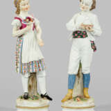 Seltenes Meissen Figurenpaar Mädchen und Knabe als Gärtner - photo 1