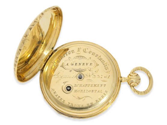 Taschenuhr: äußerst rare Lepine, früheste uns bekannte Taschenuhr von Vacheron & Constantin mit Repetition und Datum, No. 33761, ca. 1830 - фото 4