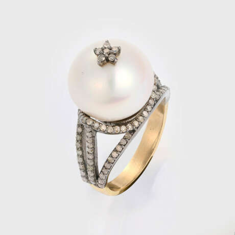 Eleganter Perl-Diamantring - Foto 1