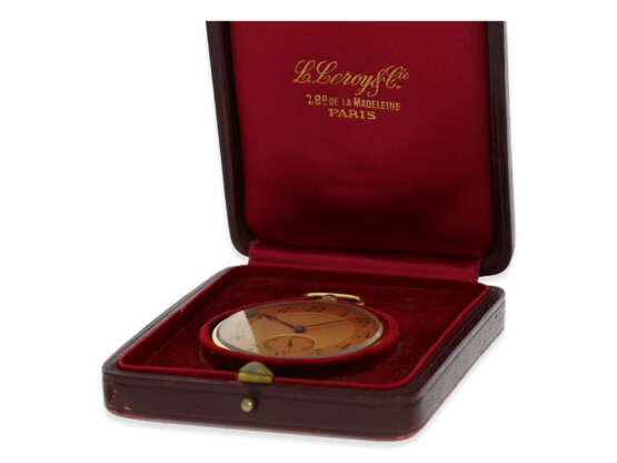 Taschenuhr: exquisite Taschenuhr mit Minutenrepetition, Audemars Piguet für Leroy & Cie Paris No.15357, mit Originalbox, ca. 1923 - фото 9