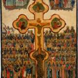 A LARGE ICON SHOWING THE CRUCIFIXION OF CHRIST AND SELECTED SAINTS - photo 1