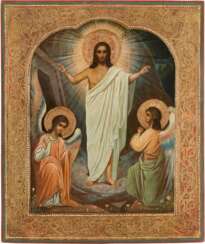 A LARGE SIGNED AND DATED ICON SHOWING THE RESURRECTION OF CHRIST