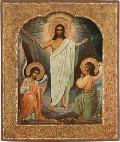 A LARGE SIGNED AND DATED ICON SHOWING THE RESURRECTION OF CHRIST - Foto 1