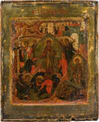 A FINE ICON OF THE RESURRECTION FROM THE TOMB AND THE DESCENT INTO HELL