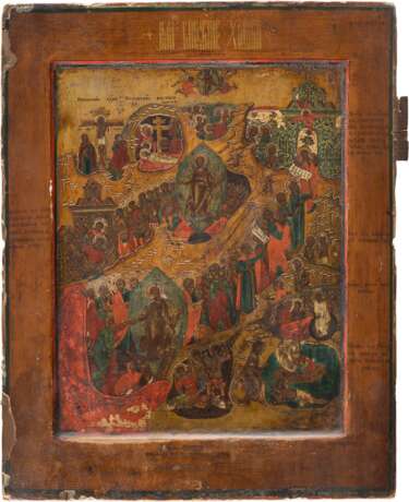 A FINE ICON SHOWING THE ANASTASIS AND THE DESCENT INTO HELL - фото 1