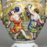 Doppelhenkel-Vase mit Capodimonte-Reliefdekor - Ne - Foto 5