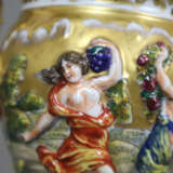 Doppelhenkel-Vase mit Capodimonte-Reliefdekor - Ne - Foto 6