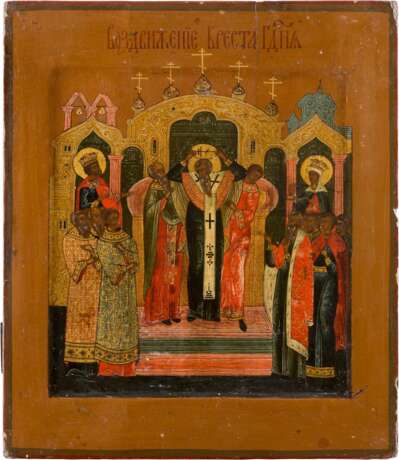 AN ICON SHOWING THE EXALTATION OF THE TRUE CROSS - Foto 1