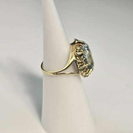 14K-Aquamarinring - Gelbgold 585/000, gestempelt, - photo 3