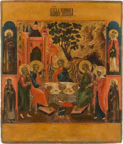 A FINE ICON SHOWING THE OLD TESTAMENT TRINITY - photo 1