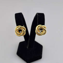 Ein Paar 18K-Ohrclips - Gelbgold 750/000 (18K), ge