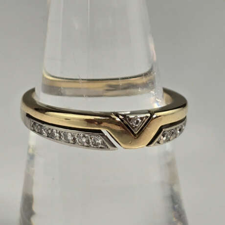 Schmaler 18K-Bandring mit Diamanten - Gelbgold 750 - photo 1