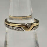 Schmaler 18K-Bandring mit Diamanten - Gelbgold 750 - photo 1