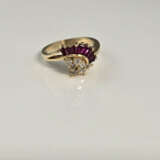 14K-Diamantring mit Rubinbesatz - Gelbgold 585/000 - photo 3