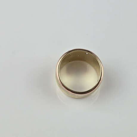 Dreifachring mit Diamantbesatz - tricolor, Gelb-/W - photo 4