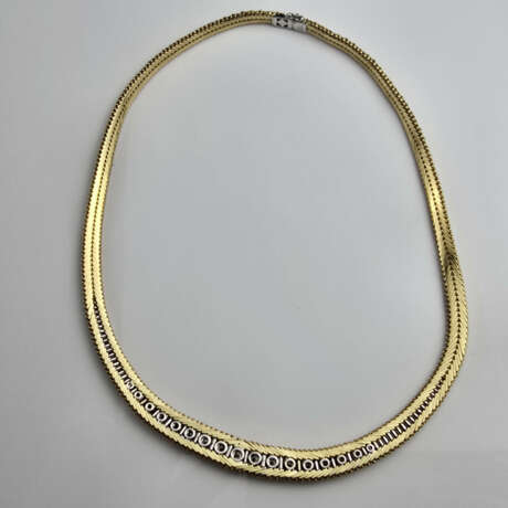 Elegantes 18K-Diamantcollier- Gelb-/Weißgold 750/0 - Foto 11