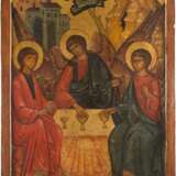 A MONUMENTAL ICON SHOWING THE OLD TESTAMENT TRINITY FROM A CHURCH ICONOSTASIS - photo 1