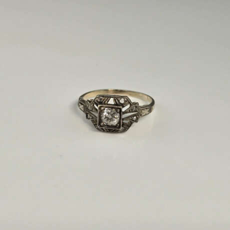 Diamantring - Gelbgold 585/000, Sterling Silber 92 - Foto 4