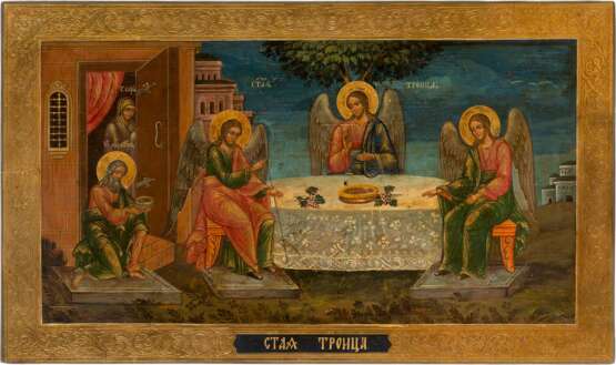 A LARGE ICON SHOWING THE OLD TESTAMENT TRINITY - Foto 1