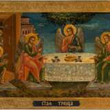 A LARGE ICON SHOWING THE OLD TESTAMENT TRINITY - Foto 1