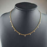 Goldcollier mit Diamantbesatz - feine Gliederkette - photo 1