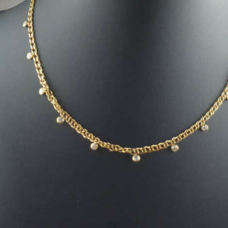 Goldcollier mit Diamantbesatz - feine Gliederkette - фото 2