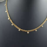 Goldcollier mit Diamantbesatz - feine Gliederkette - photo 2