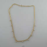 Goldcollier mit Diamantbesatz - feine Gliederkette - photo 3