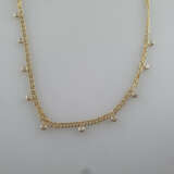 Goldcollier mit Diamantbesatz - feine Gliederkette - photo 4