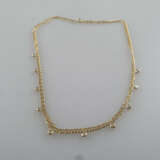 Goldcollier mit Diamantbesatz - feine Gliederkette - photo 5