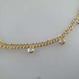 Goldcollier mit Diamantbesatz - feine Gliederkette - photo 6