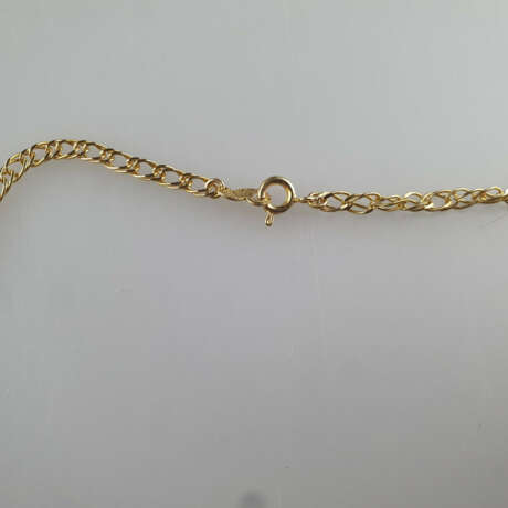 Goldcollier mit Diamantbesatz - feine Gliederkette - photo 7