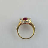 Rubin- / Diamantring - 750 Gelbgold (18K), gestem - photo 10