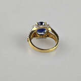 Saphir- / Diamantring - 750 Gelbgold (18K), geste - photo 6