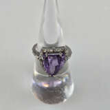 Amethystring mit Diamanten - Sterling Silber 925/0 - Foto 3