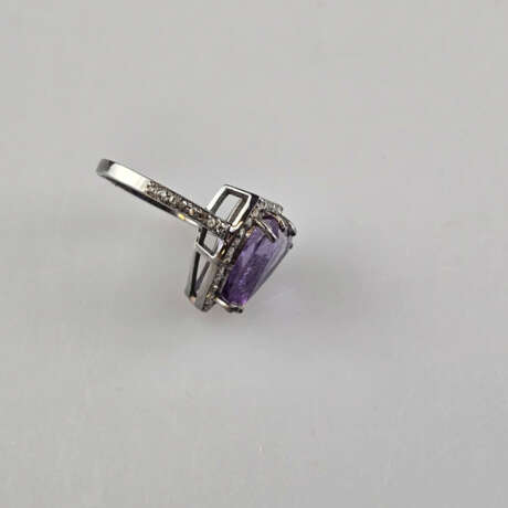 Amethystring mit Diamanten - Sterling Silber 925/0 - Foto 4