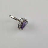 Amethystring mit Diamanten - Sterling Silber 925/0 - Foto 4