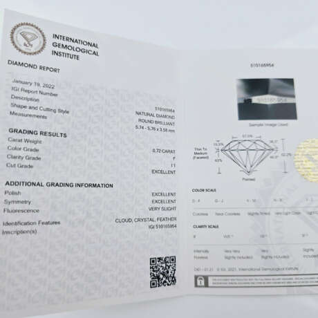 Loser natürlicher Diamant von 0,72 ct. mit Lasersi - Foto 8