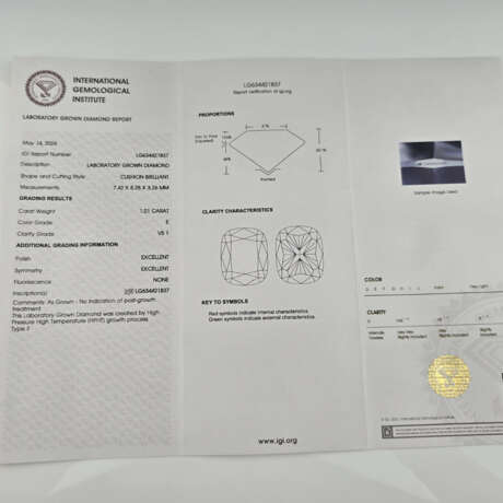 Loser Diamant von 1,01 ct. mit Lasersignatur - Lab - Foto 7