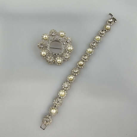 Vintage-Armband & -Brosche in Diamantoptik - EISEN - photo 1