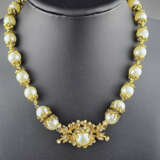 Prunkvolles Vintage-Perlencollier - goldfarbenes M - photo 1