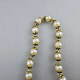 Prunkvolles Vintage-Perlencollier - goldfarbenes M - photo 5