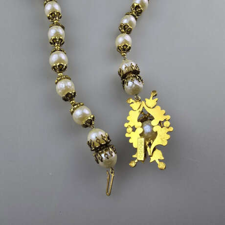 Prunkvolles Vintage-Perlencollier - goldfarbenes M - photo 6