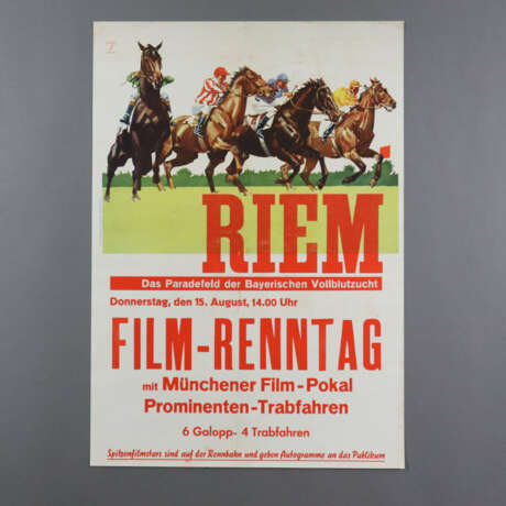 Hohlwein, Ludwig - Plakat "Riem. Film-Renntag mit - photo 5